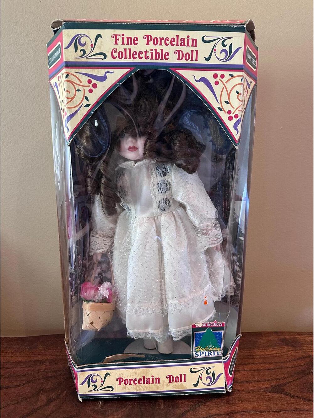 Vintage Porcelain Collectible Holiday Doll NIB